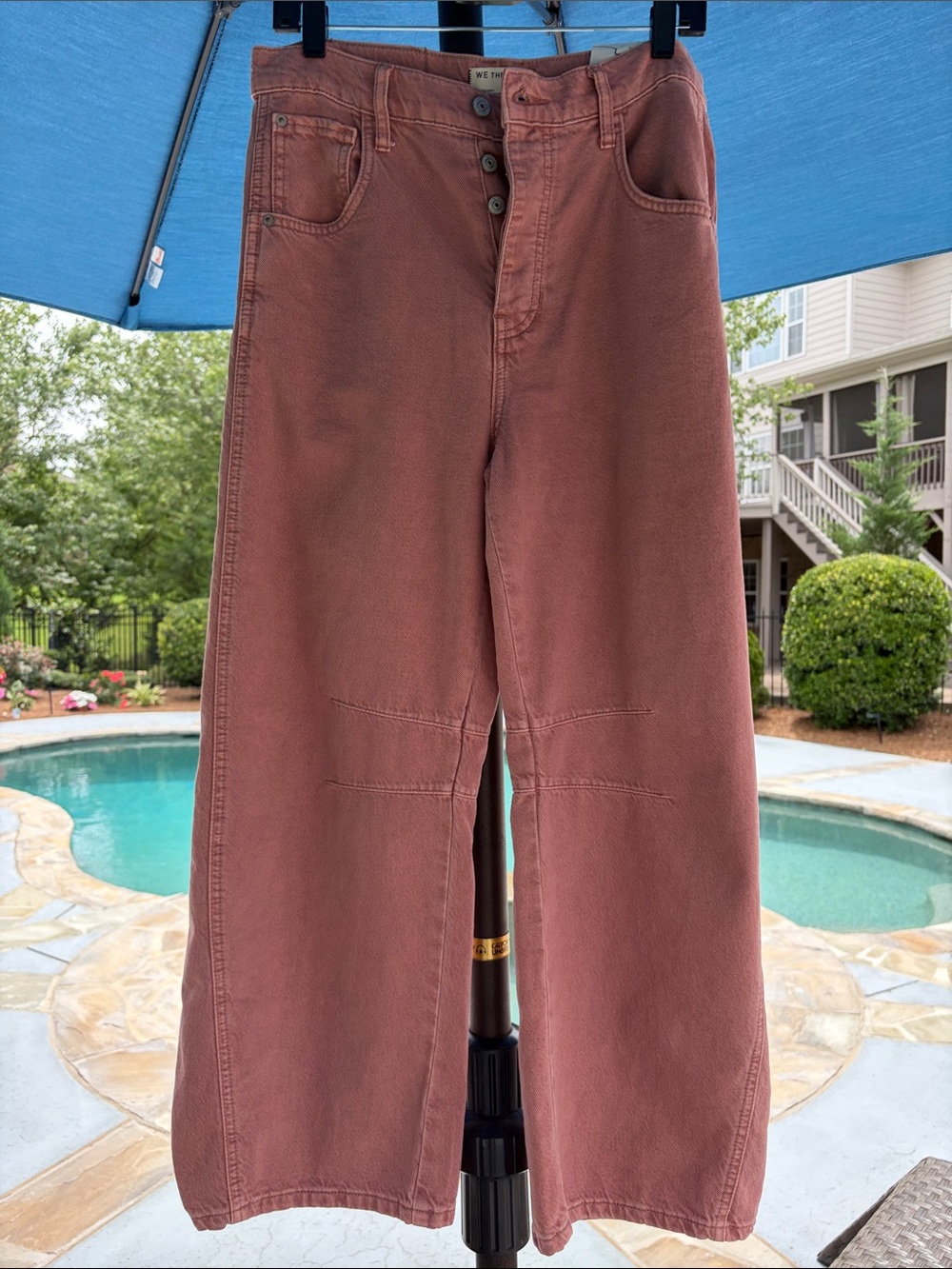 We The Free Wide Leg Pants in Dusty Rose